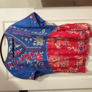 John Mark embroidered bohemian shirt